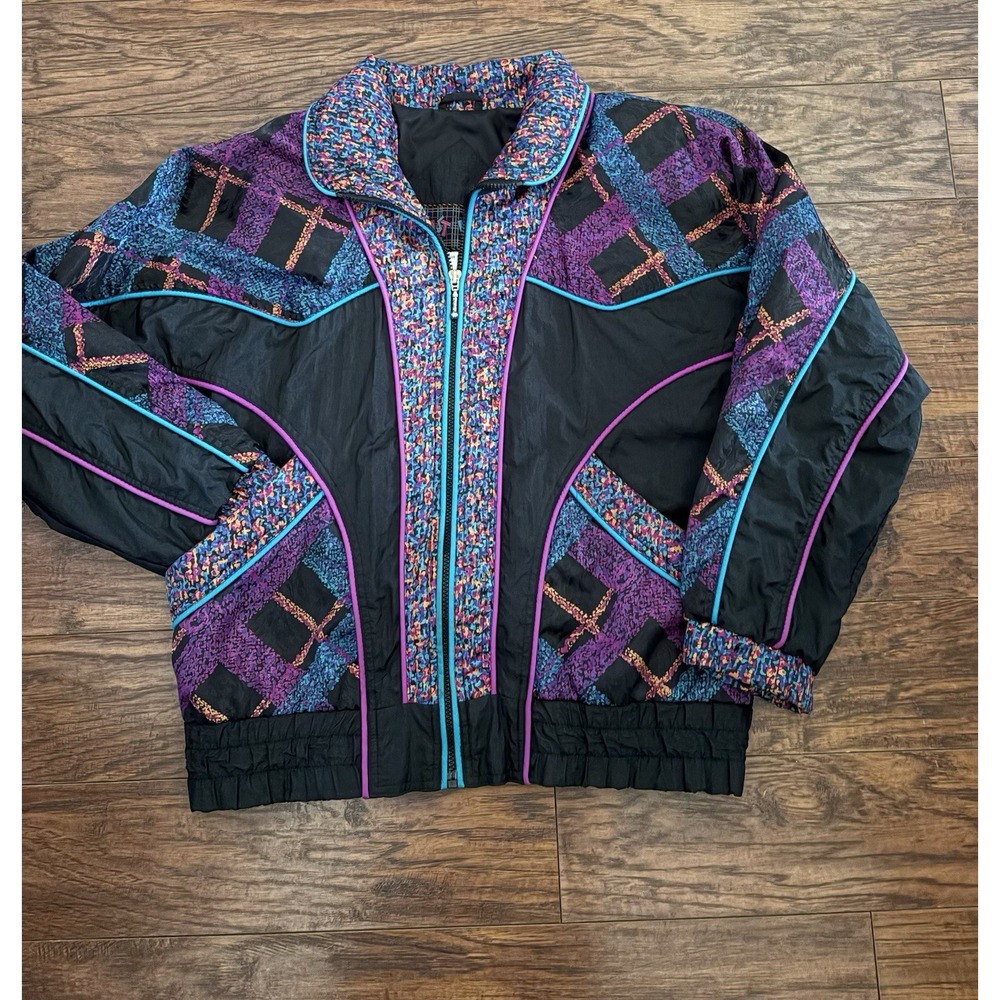Vintage East West Jacket Women S Floral Nylon Windbreaker Full Zip 80s 90s